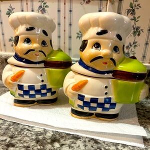 Vintage Chubby Chef coffee and sugar containers